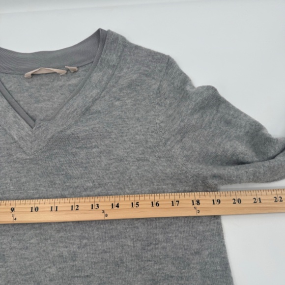 Soft Surroundings Sweater Women Large Gray Wool Alpaca Blend V-Neck Long Sleeves - Picture 10 of 11